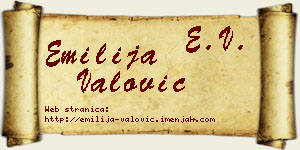Emilija Valović vizit kartica